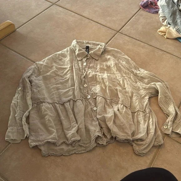 $ VENTI6 size small made in the USA long sleeve star blouse - Picture 1 of 5